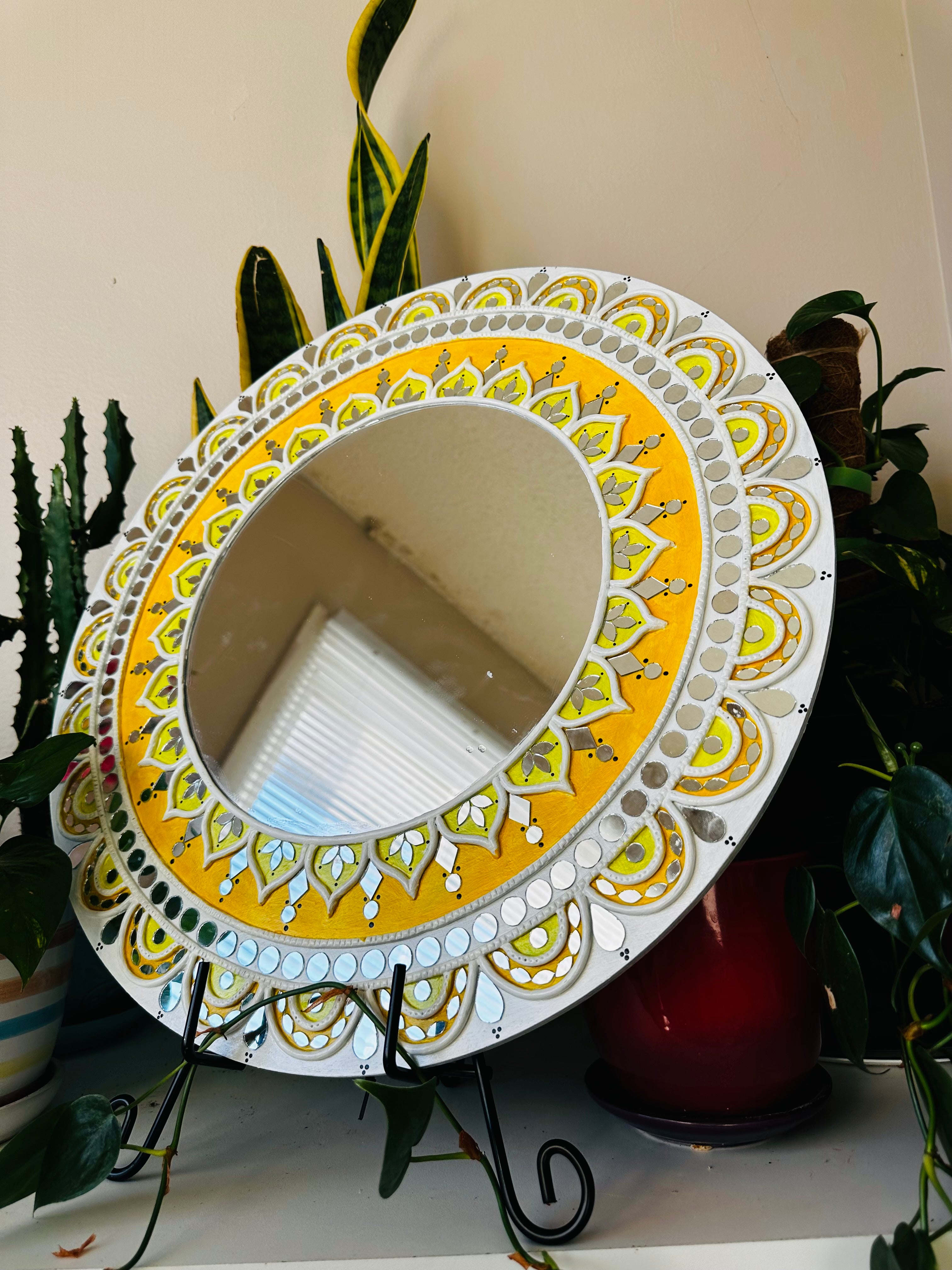 Yellow lotus mirror