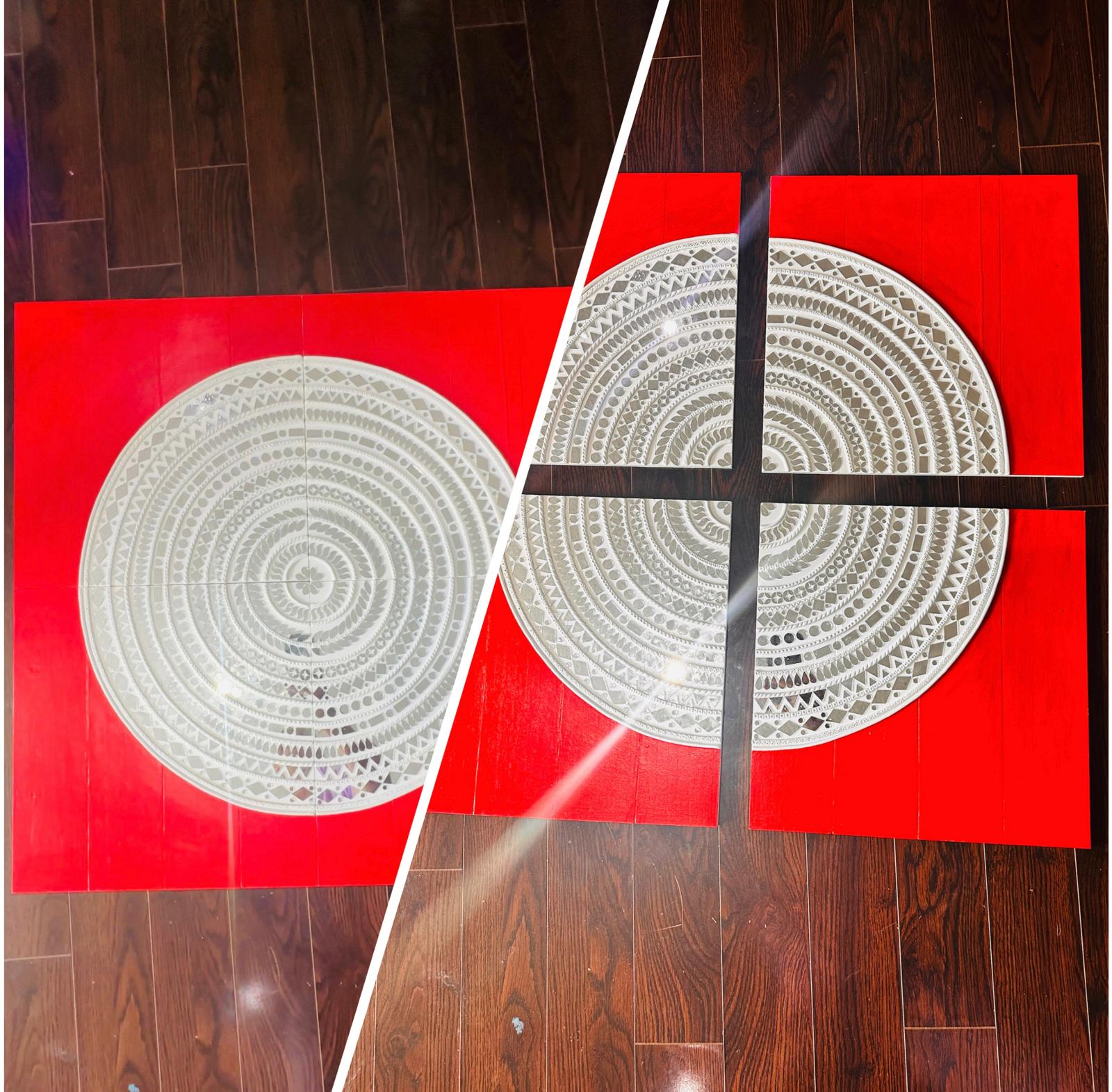 4 panel lippan wall art