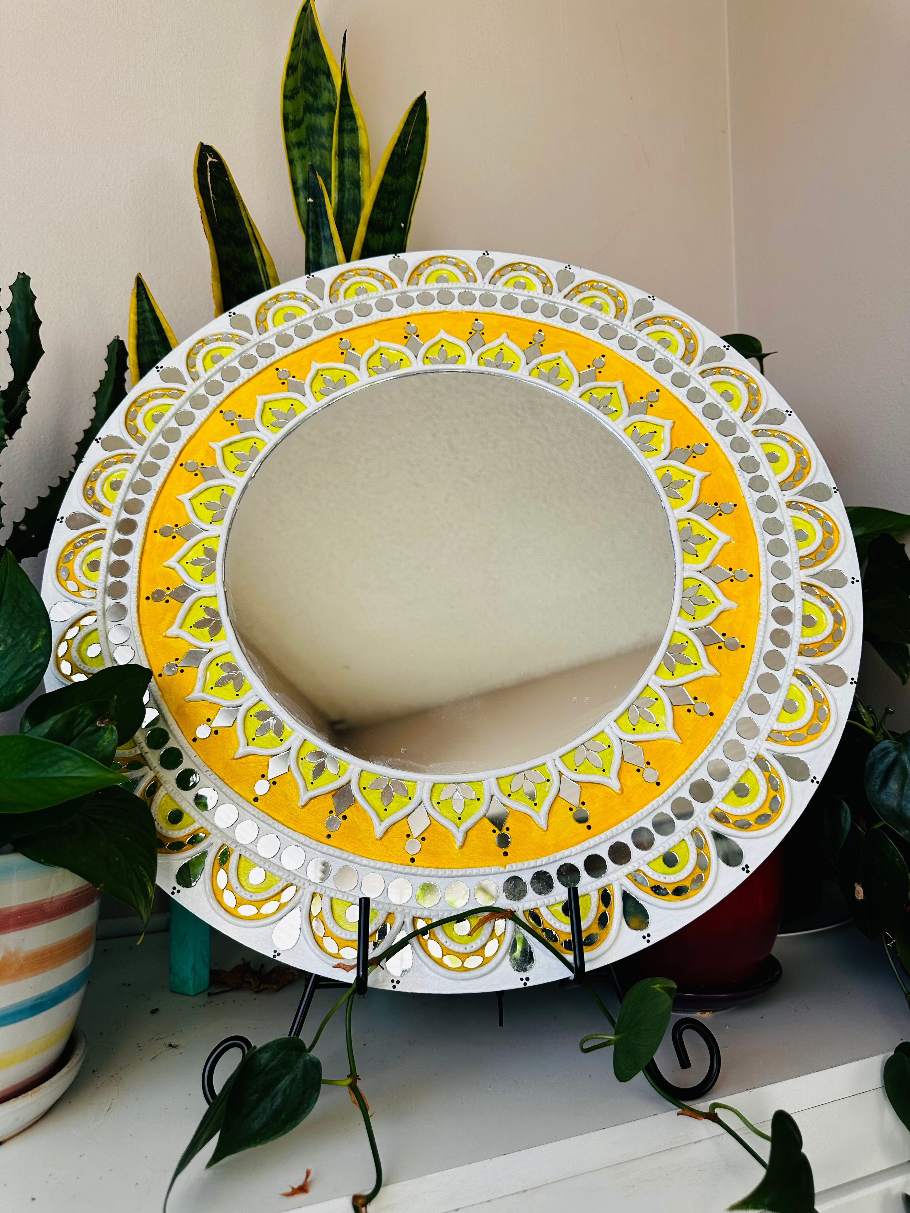 Yellow lotus mirror