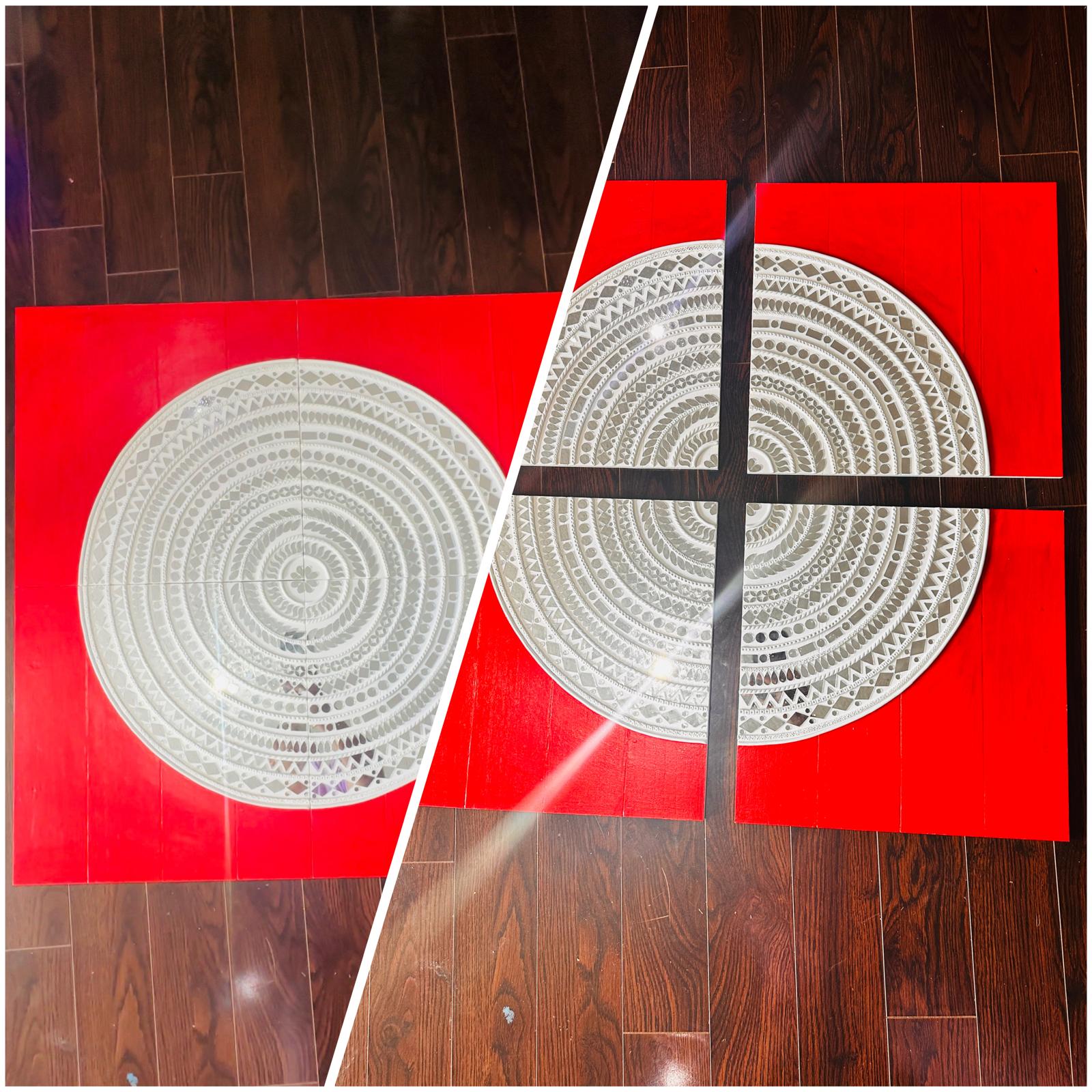 4 panel lippan wall art