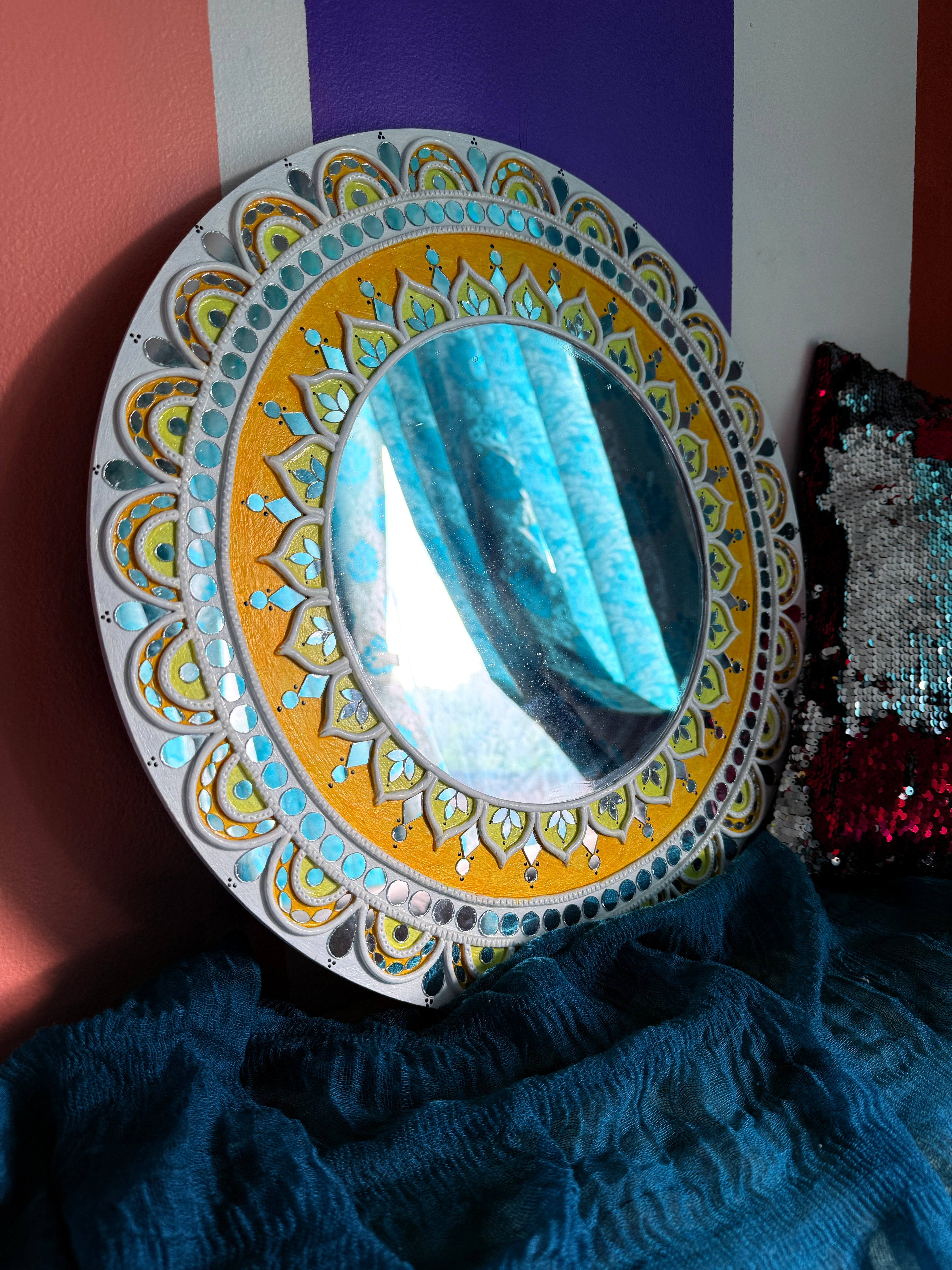 Yellow lotus mirror