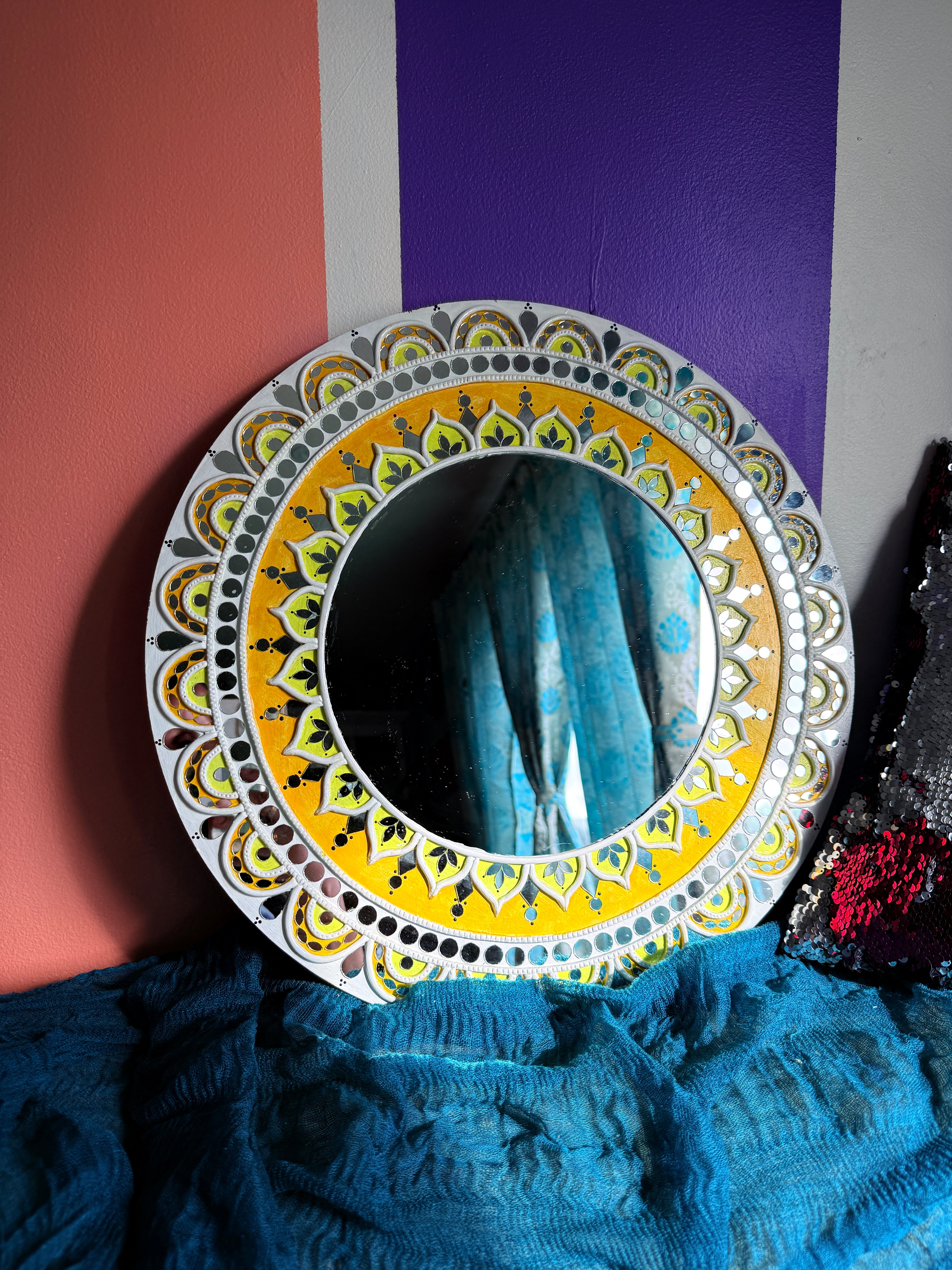 Yellow lotus mirror