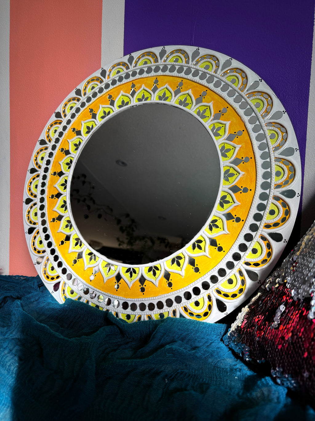 Yellow lotus mirror