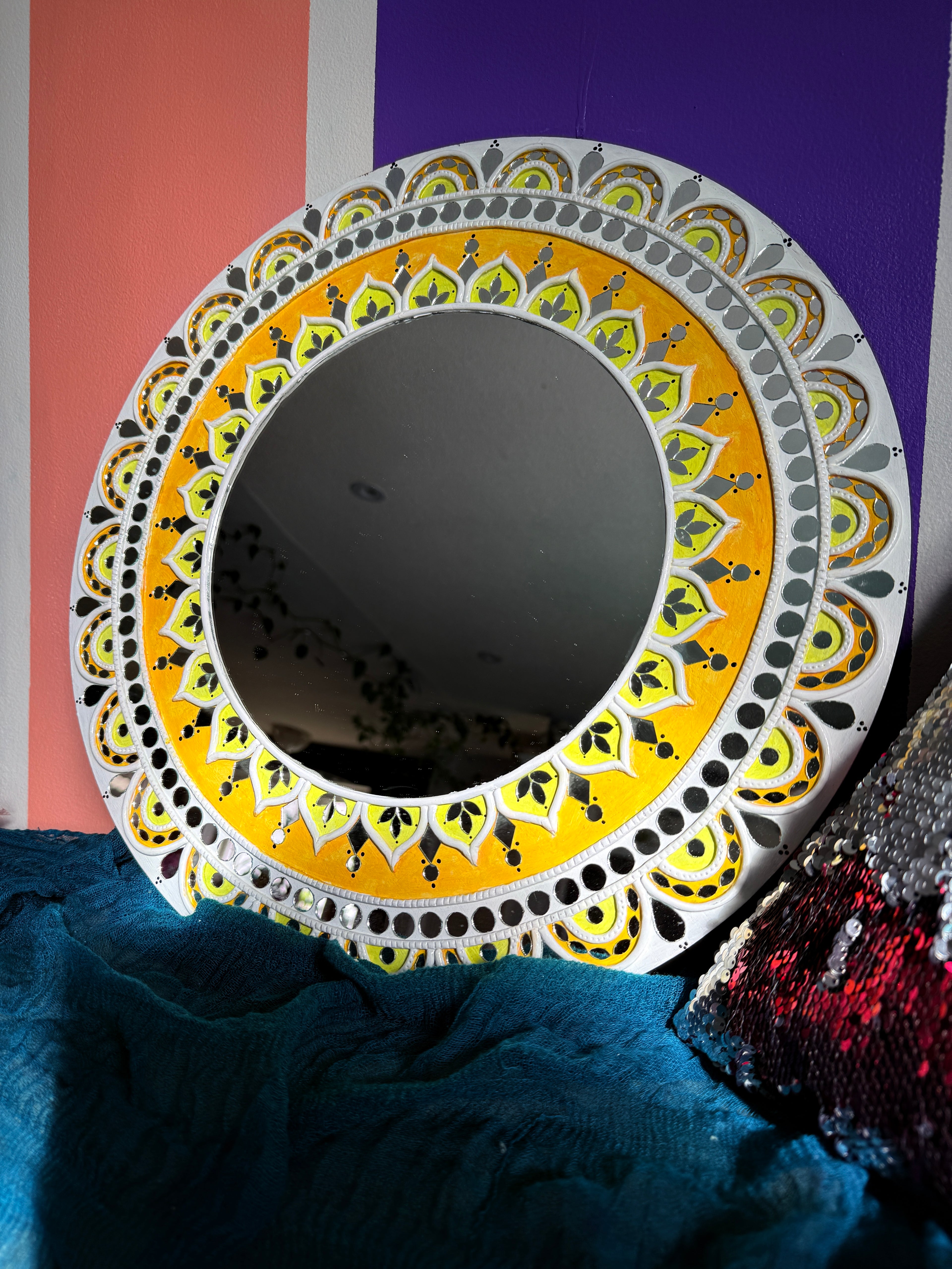Yellow lotus mirror