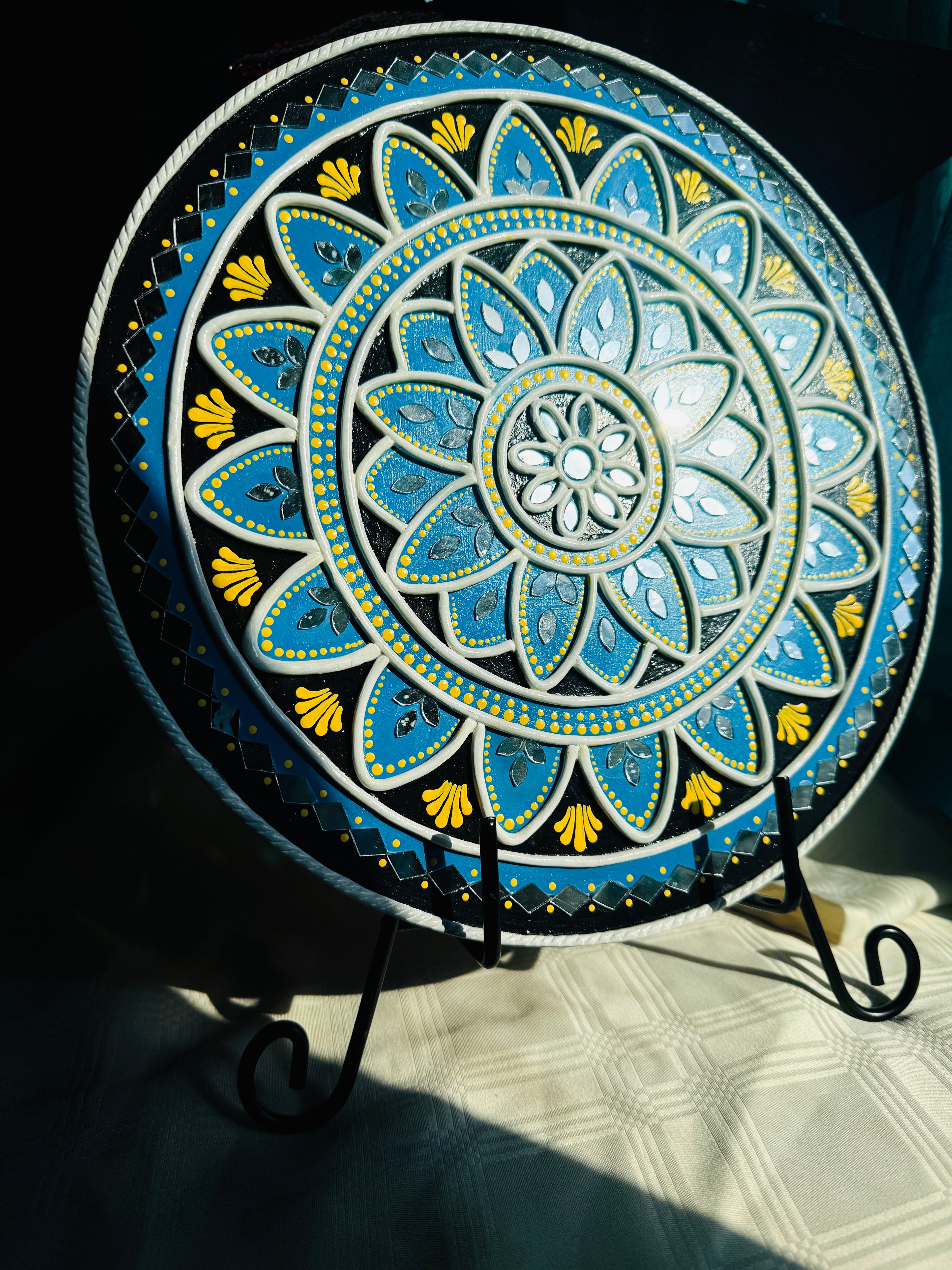 Blue bloom wall hanging