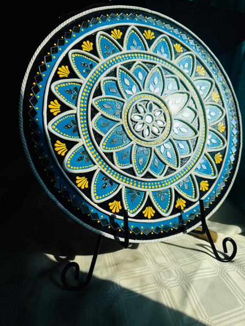 Blue bloom wall hanging