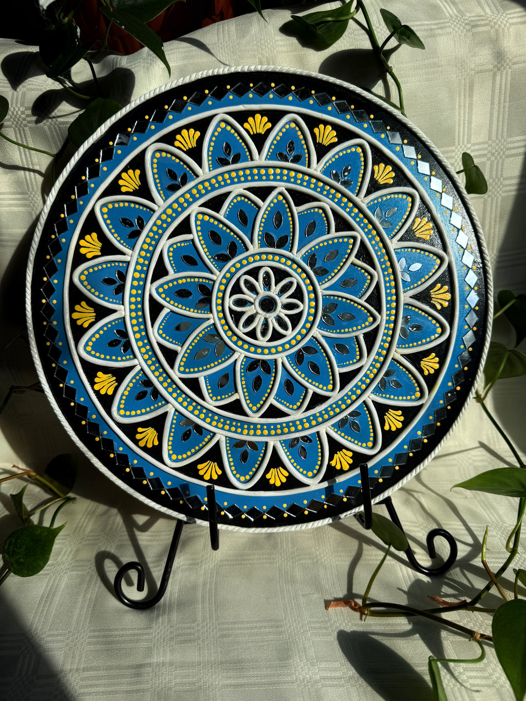 Blue bloom wall hanging