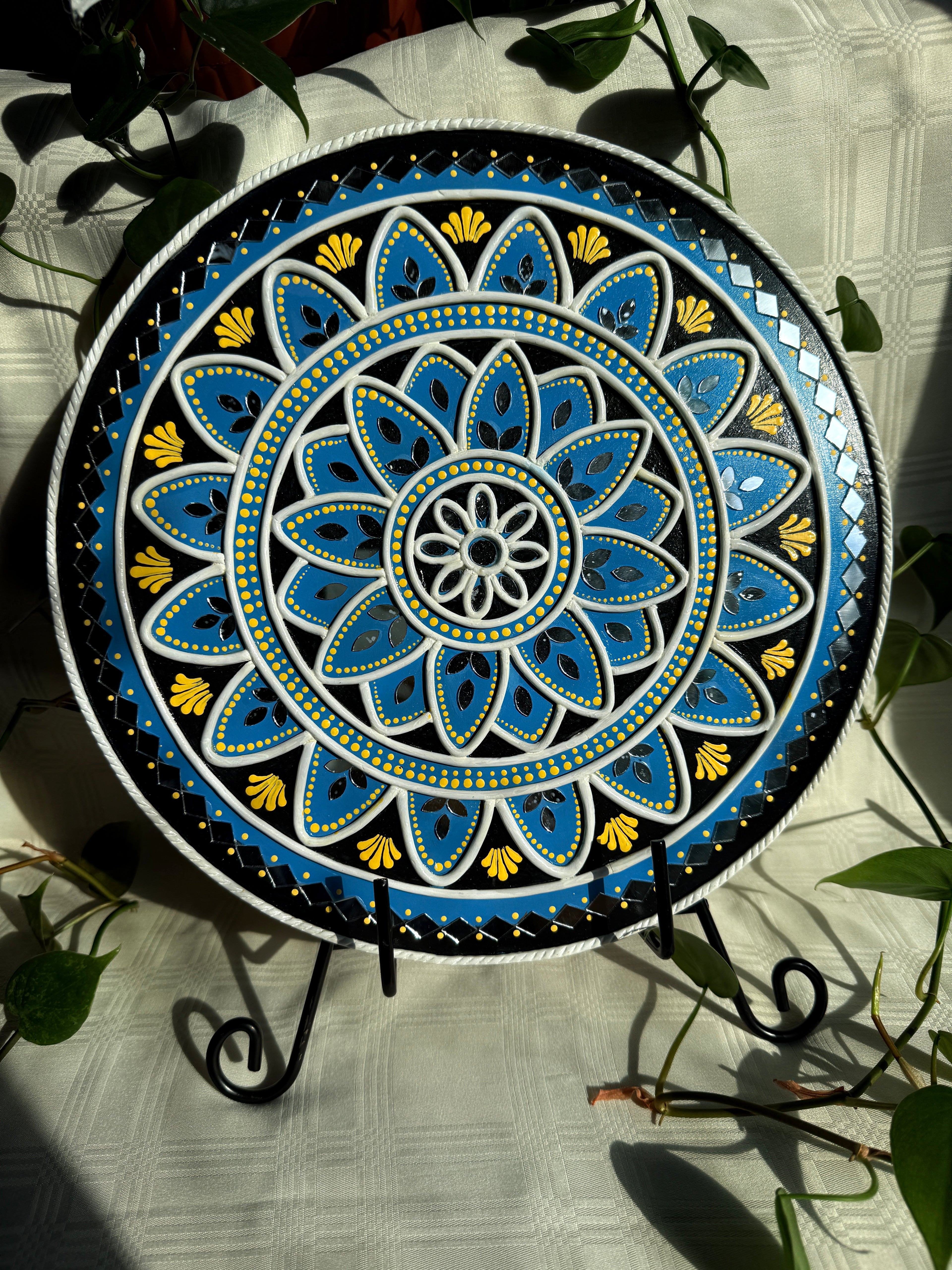 Blue bloom wall hanging