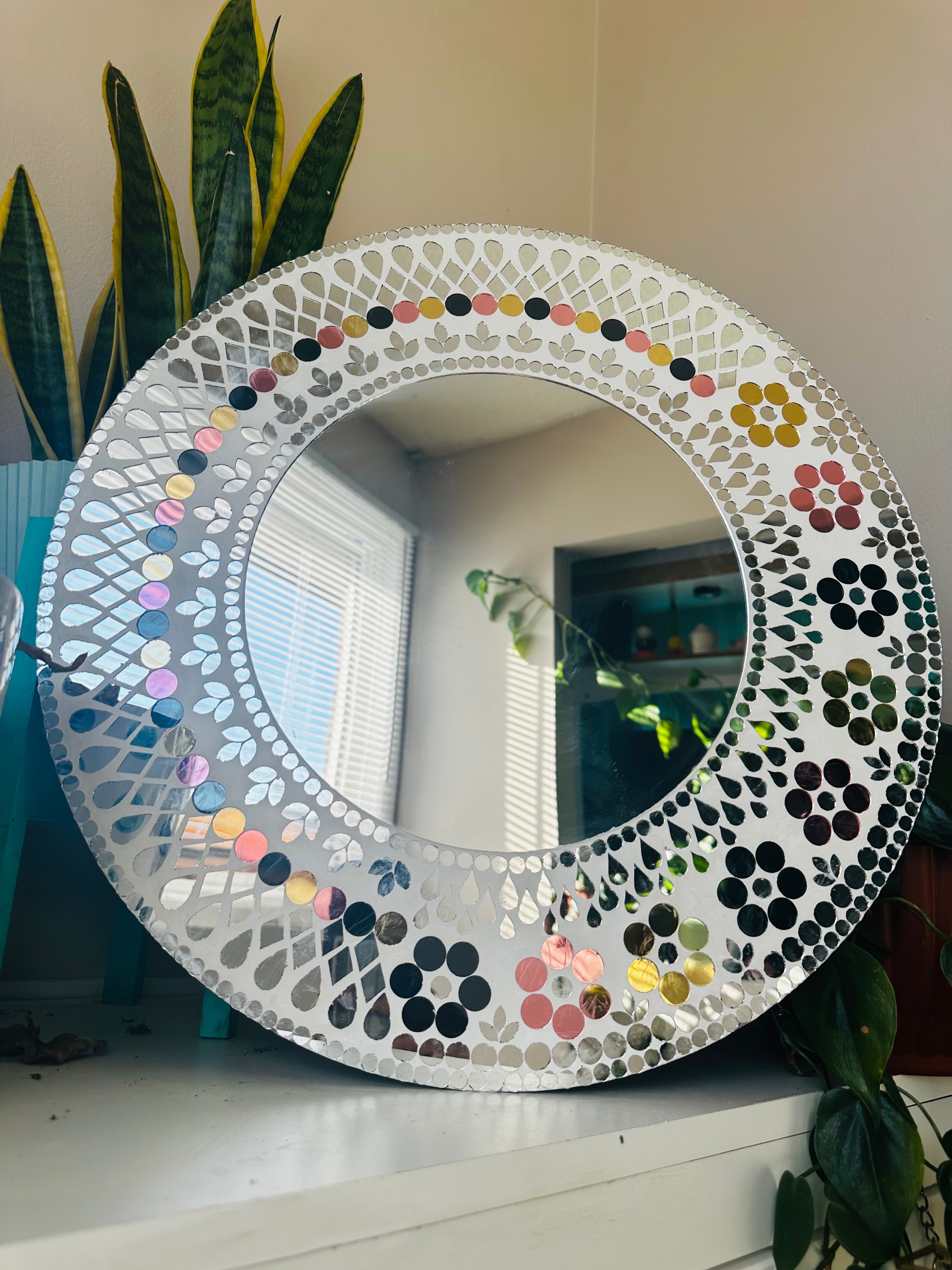 Mosaic mandala mirror